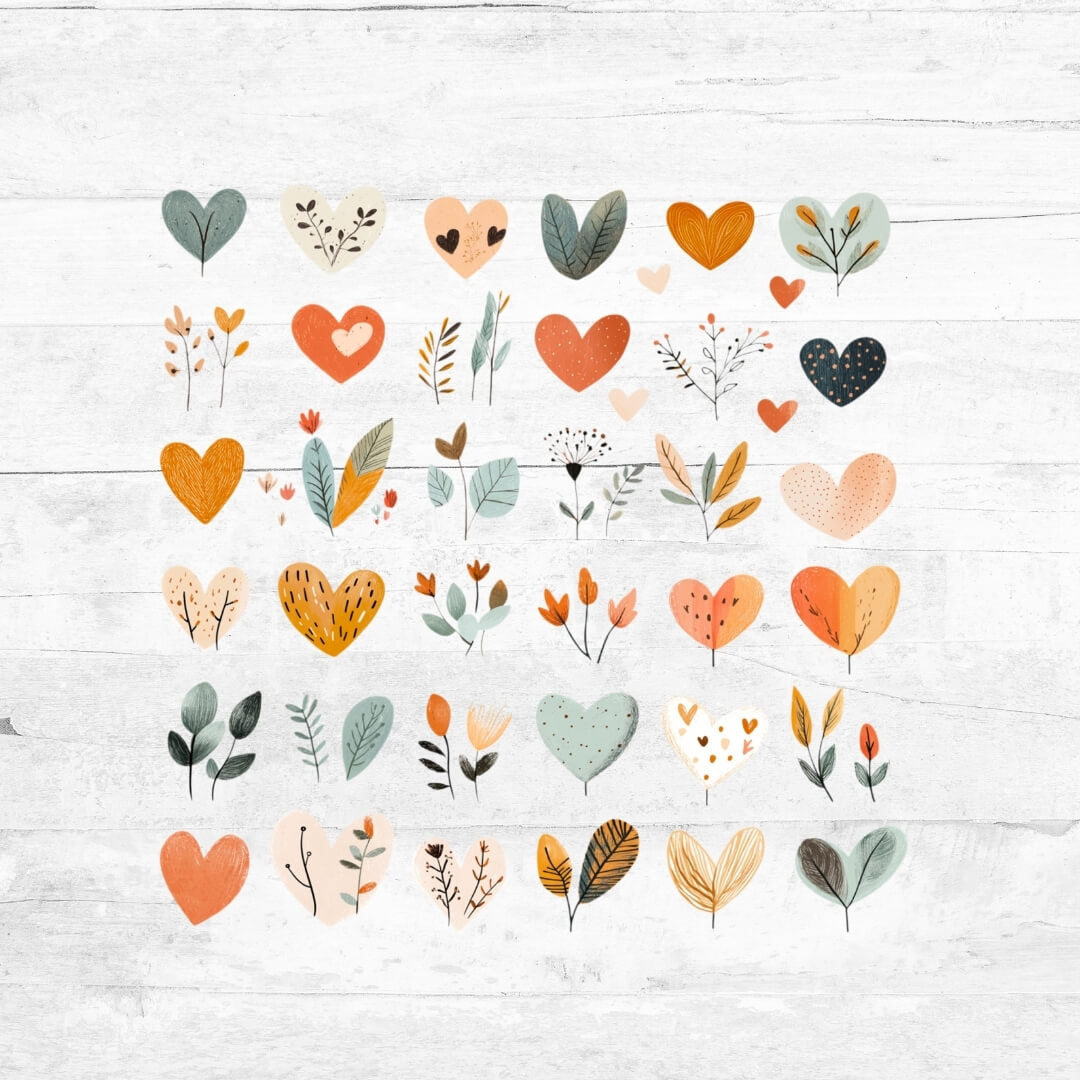 Bügelbild Blumenherz