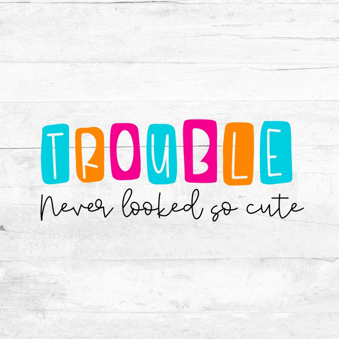 Bügelbild Trouble - never looked so cute - Galexy