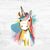 Bügelbild buntes Einhorn