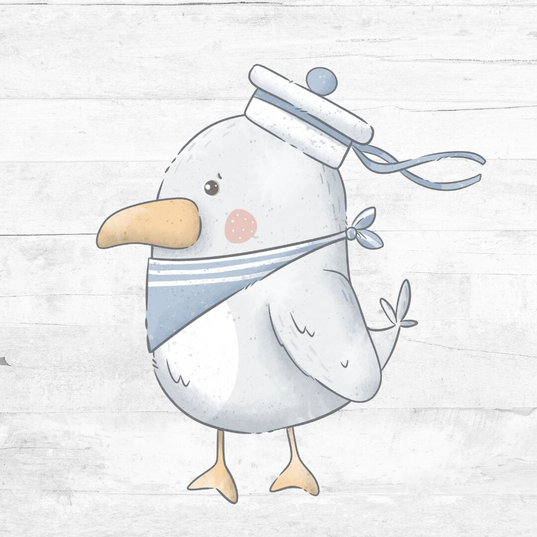 Bügelbild Moin Moin  - Möwe