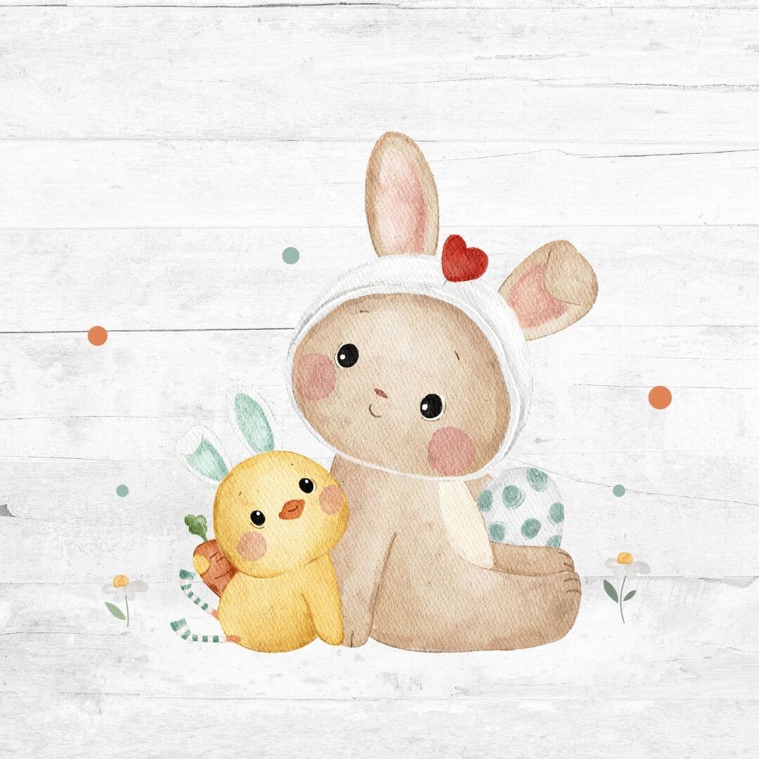 Bügelbild Hasi und Küken