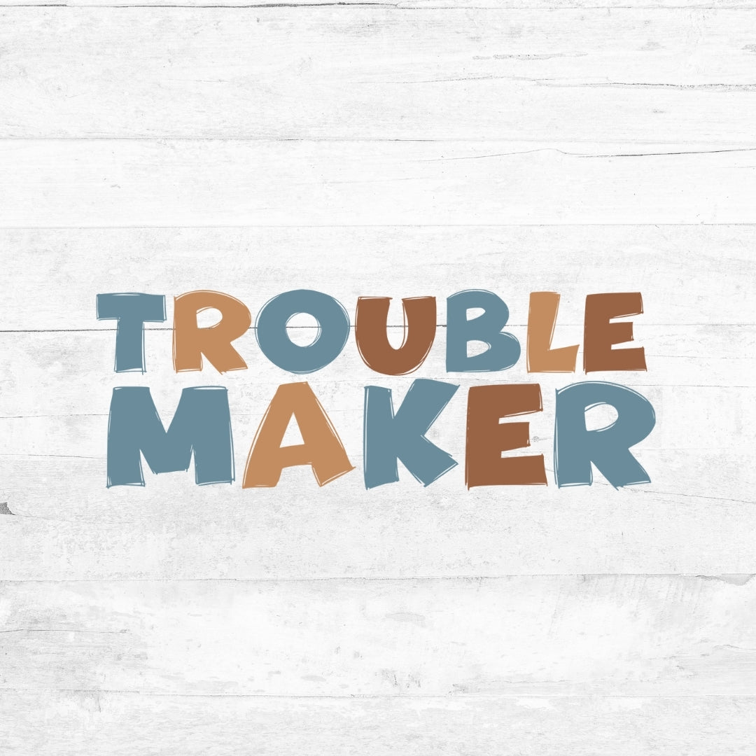 Bügelbild Trouble Maker -  warm and blue
