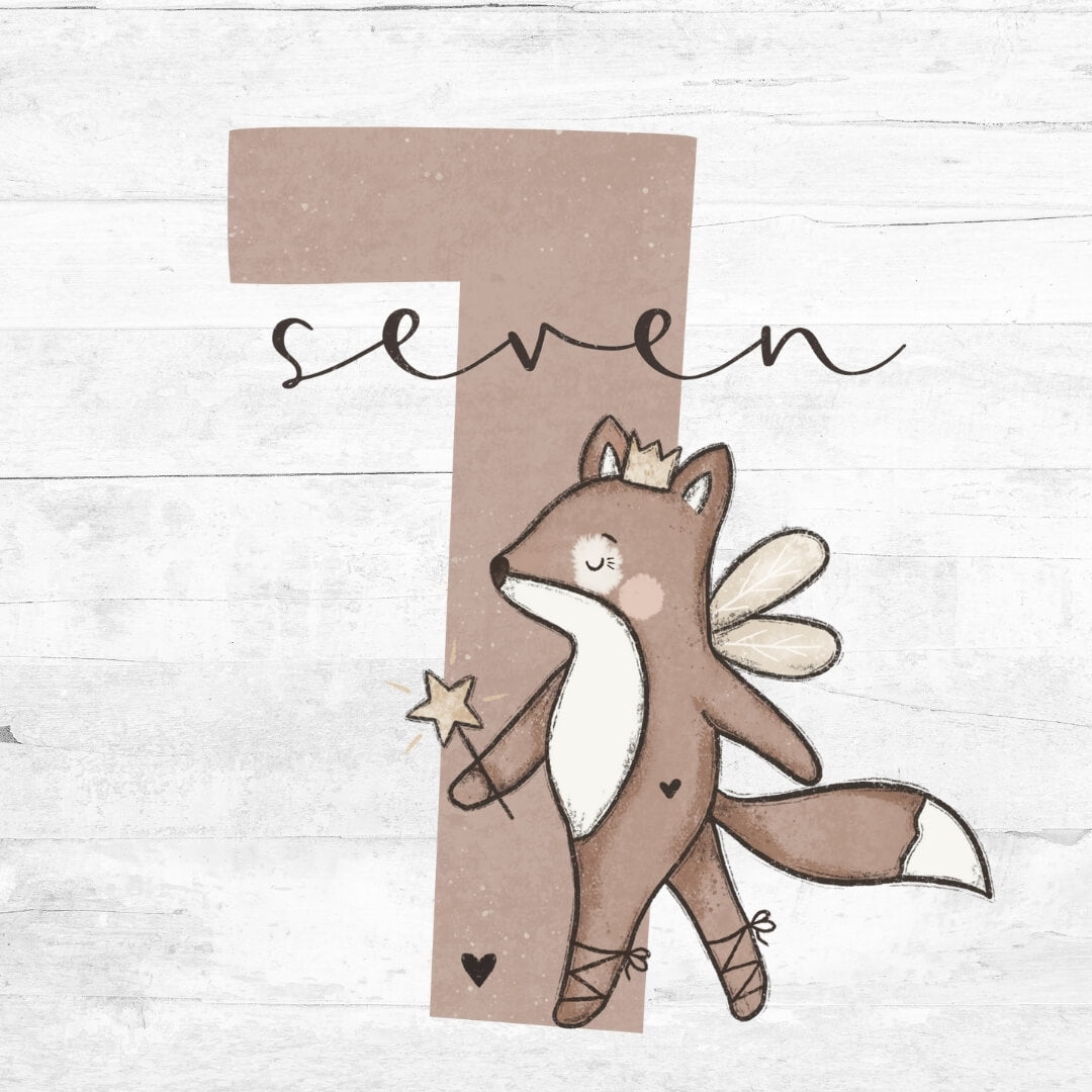 Bügelbild Geburtstagszahl 7 FuchsFee