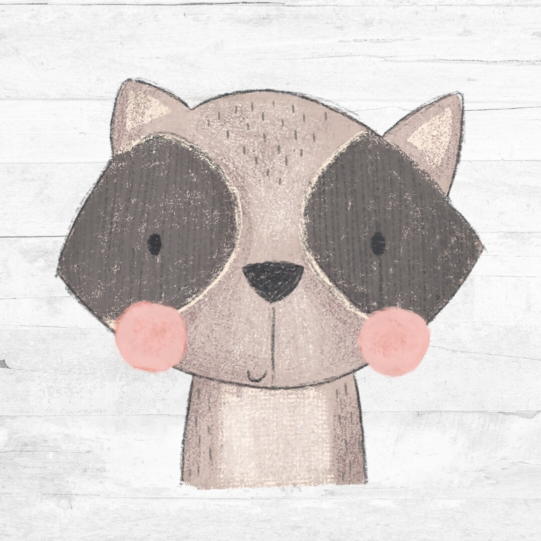 Bügelbild Waldtiere Waschbär