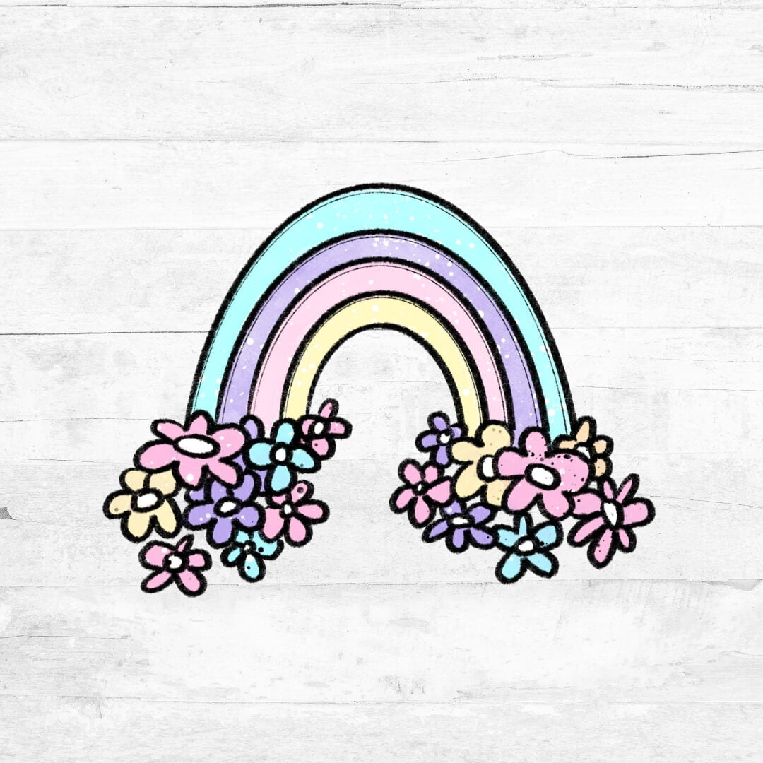 Bügelbild SpringLove - Blumenregenbogen