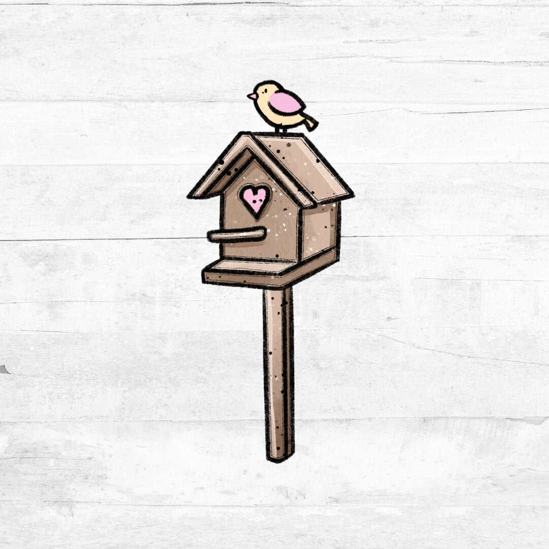 Bügelbild SpringLove - Vogelhaus