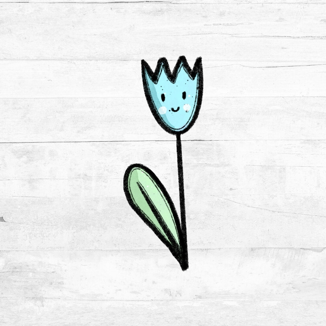 Bügelbild SpringLove - Tulpe blau