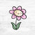 Bügelbild SpringLove - Blume mit Gesicht rosa