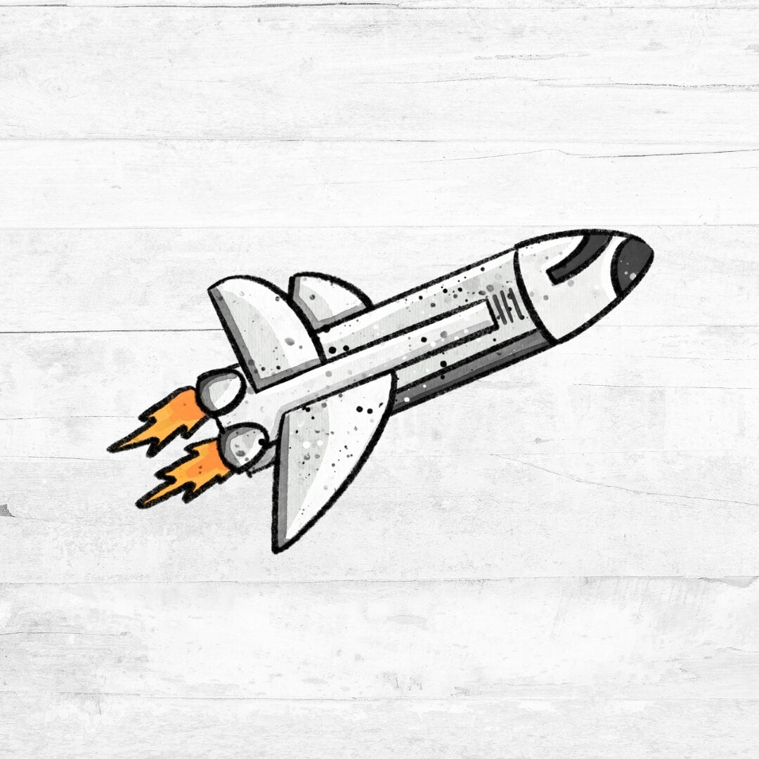 Bügelbild CoolSpace - Rakete