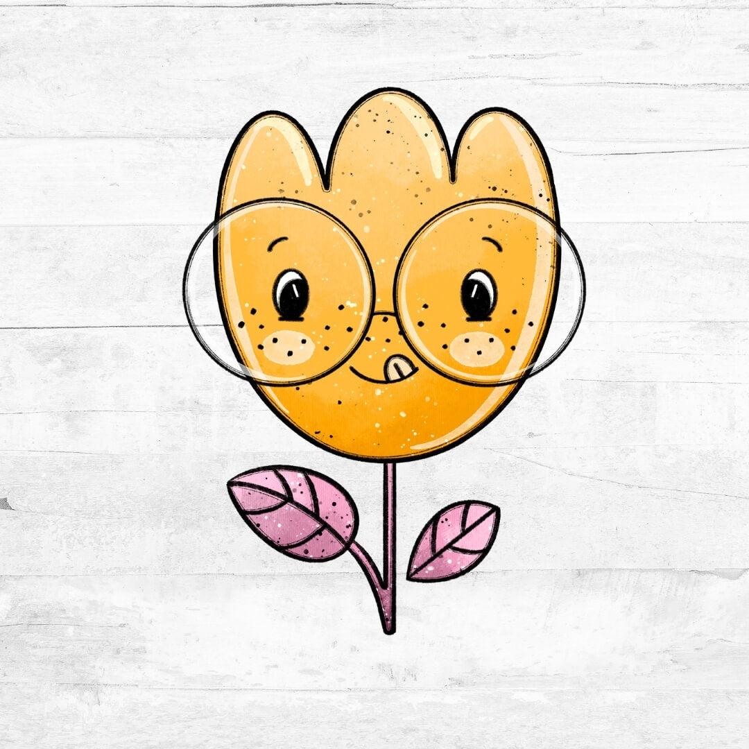 Bügelbild FlowerBabies - Blume gelb 1