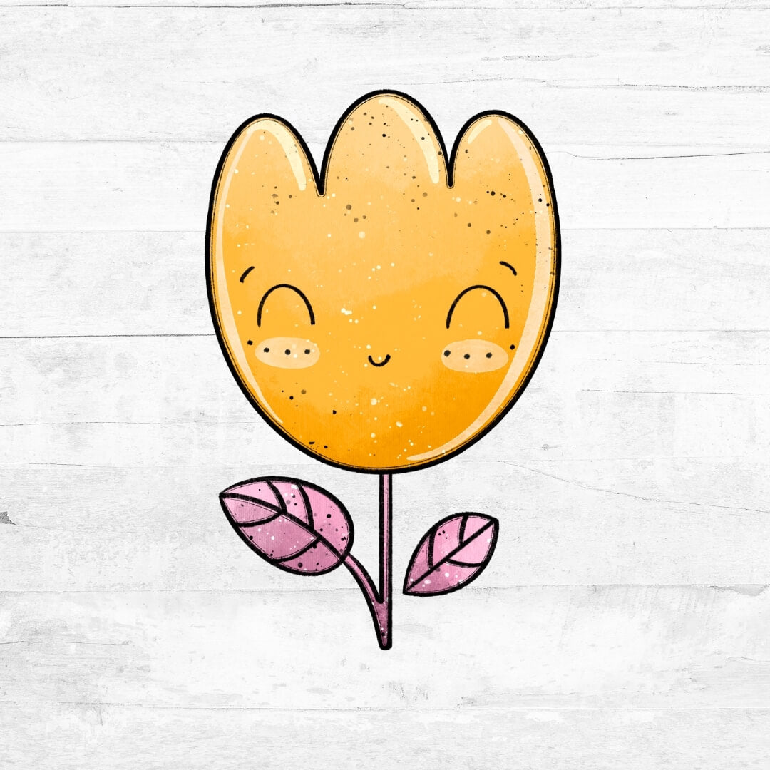 Bügelbild FlowerBabies - Blume gelb 2