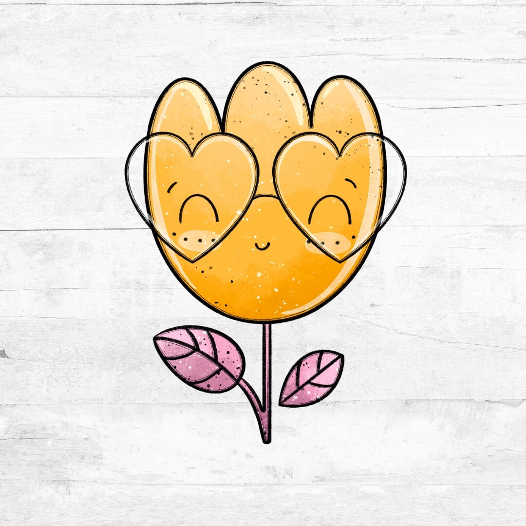 Bügelbild FlowerBabies - Blume gelb 3