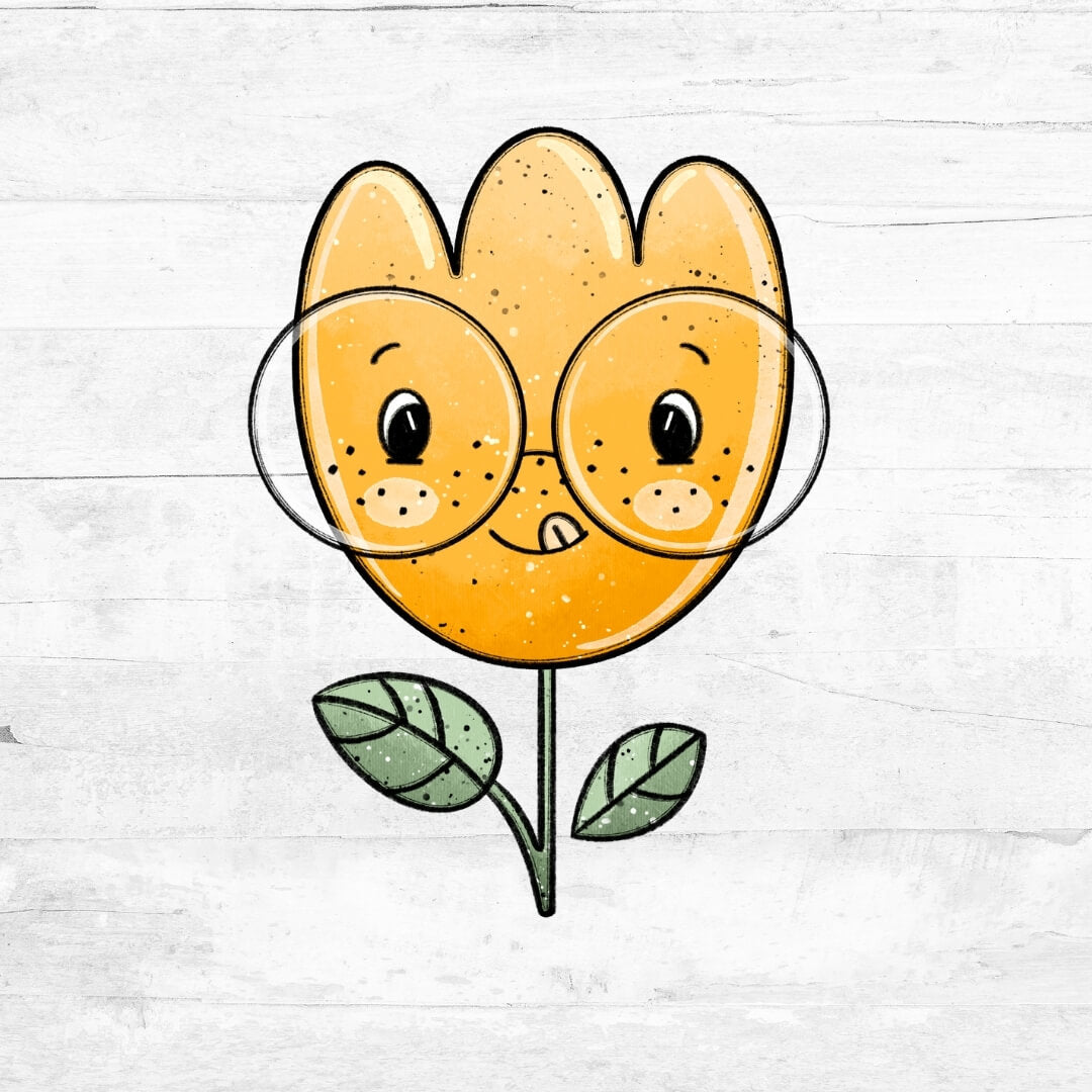 Bügelbild FlowerBabies - Blume gelb 4