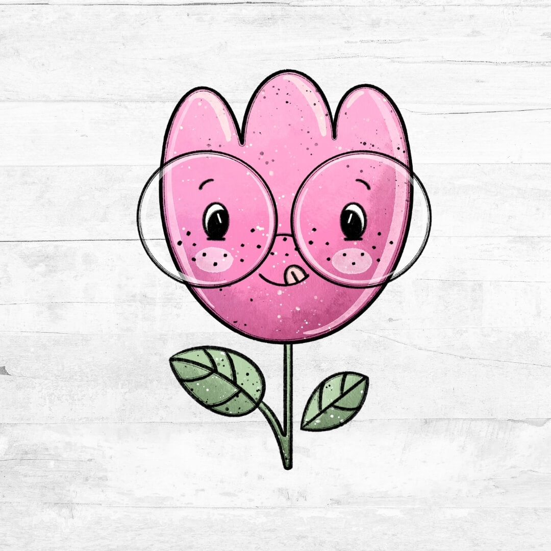 Bügelbild FlowerBabies - Blume rosa 1