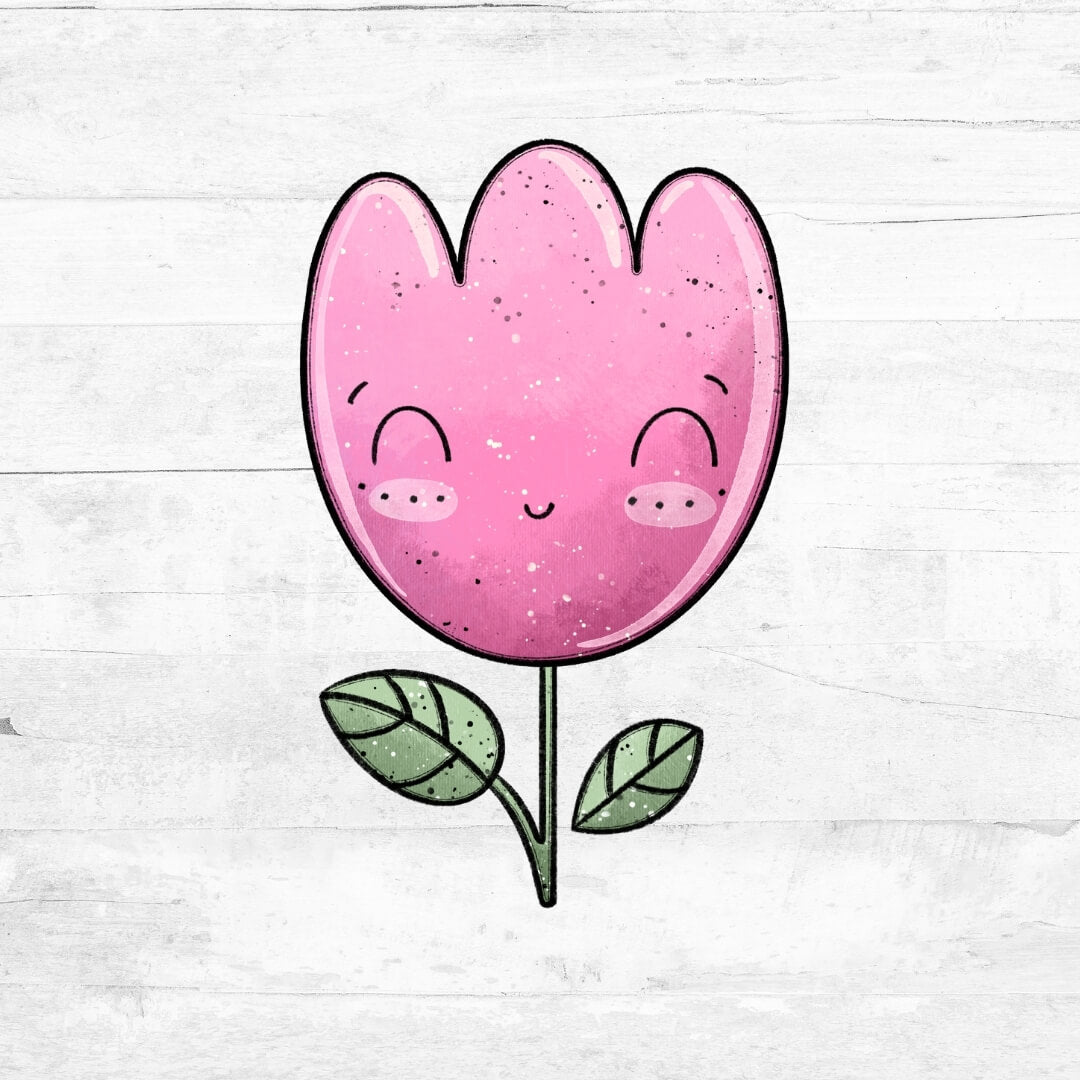 Bügelbild FlowerBabies - Blume rosa 2