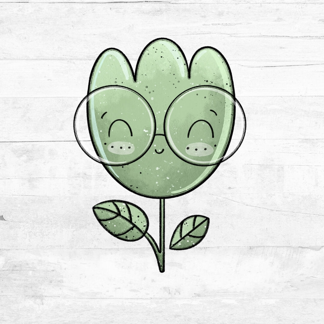 Bügelbild FlowerBabies - Blume grün 1