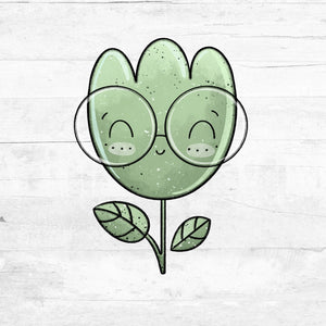 Bügelbild FlowerBabies - Blume grün 1