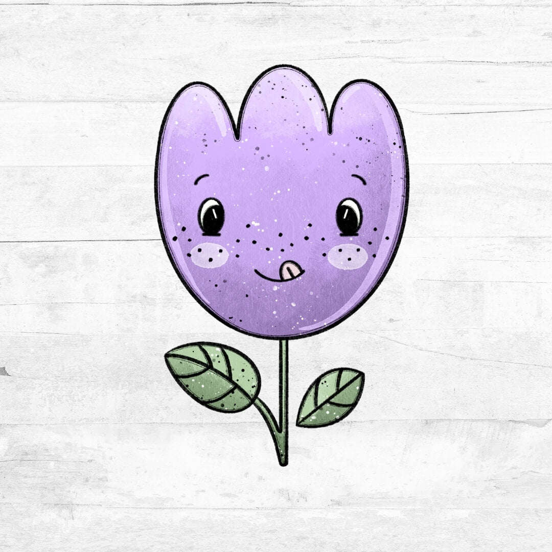 Bügelbild FlowerBabies - Blume lila 1