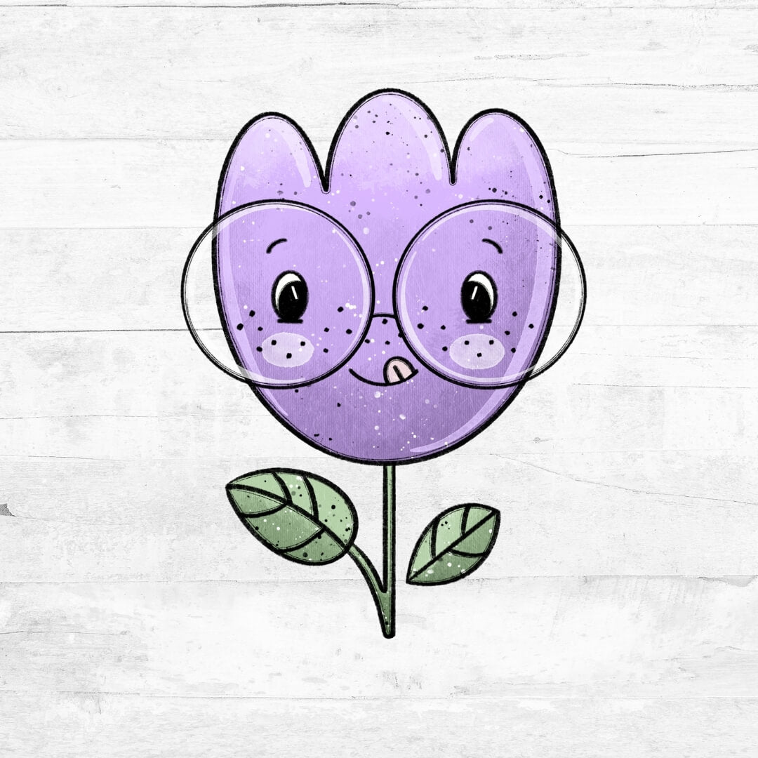 Bügelbild FlowerBabies - Blume lila 2