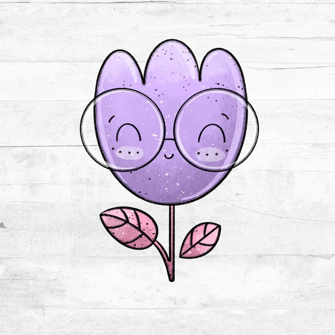 Bügelbild FlowerBabies - Blume lila 4