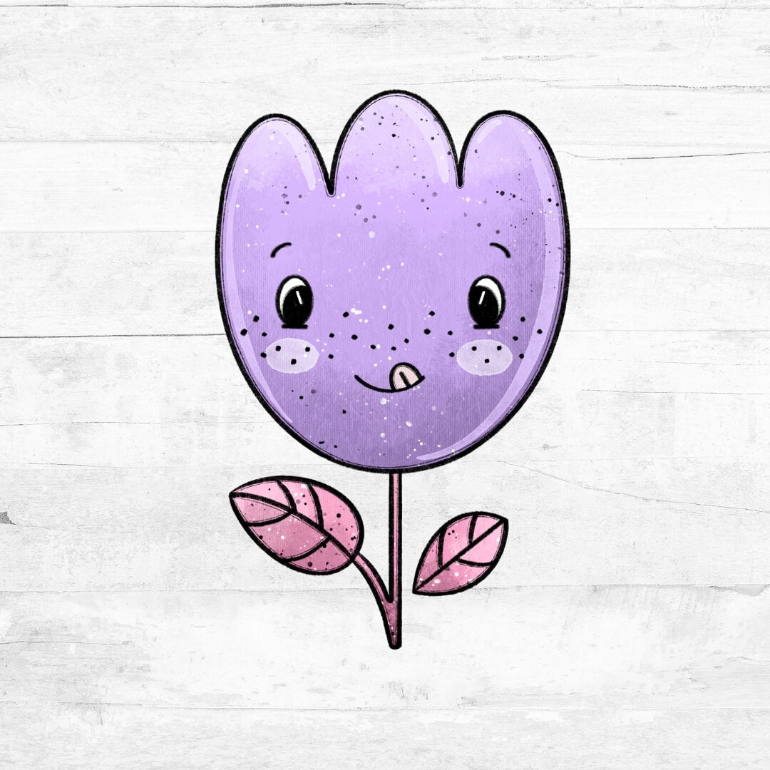 Bügelbild FlowerBabies - Blume lila 5