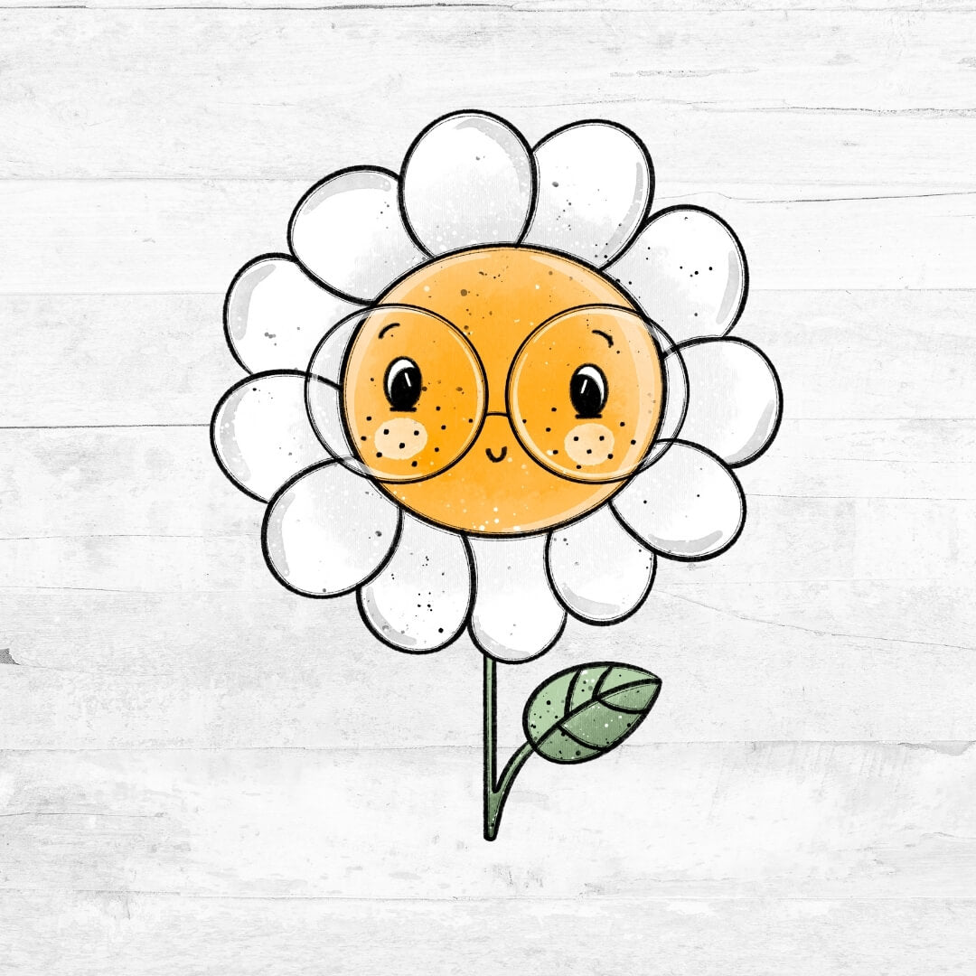 Bügelbild FlowerBabies - Blume weiß 1