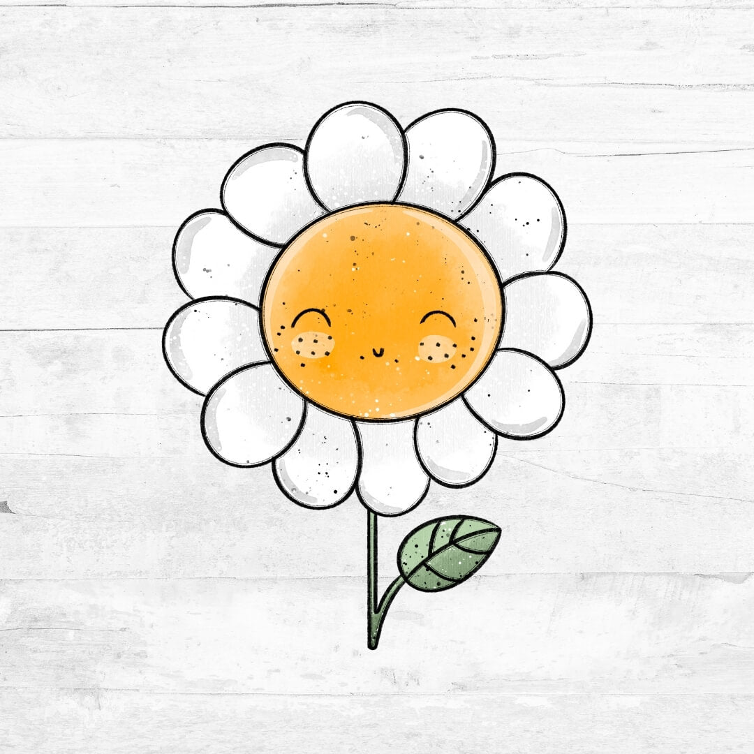 Bügelbild FlowerBabies - Blume weiß 2