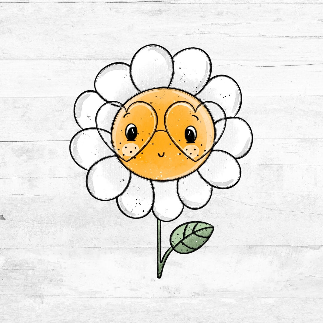 Bügelbild FlowerBabies - Blume weiß 3