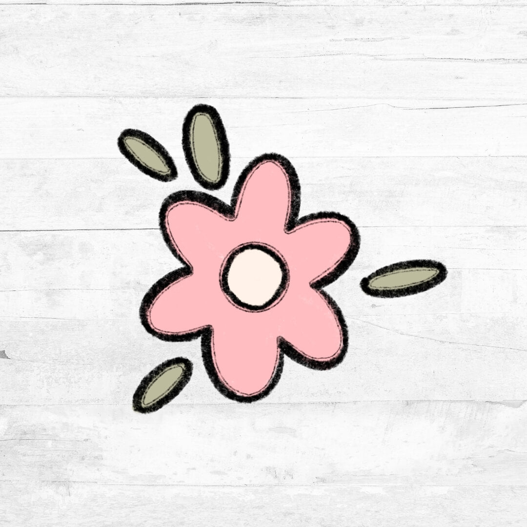 Bügelbild kleines rosa Blümchen