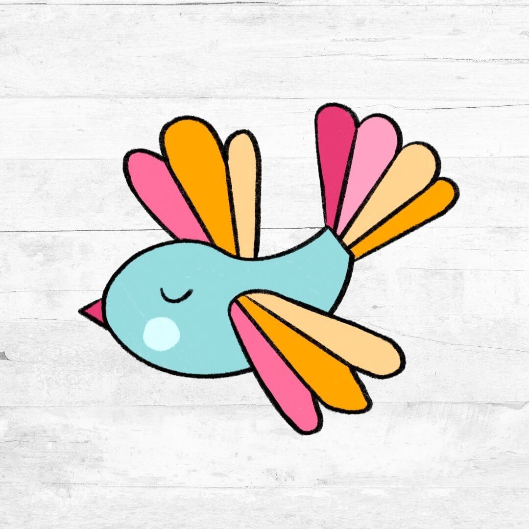 Bügelbild Nice Day  - buntes Vögelchen