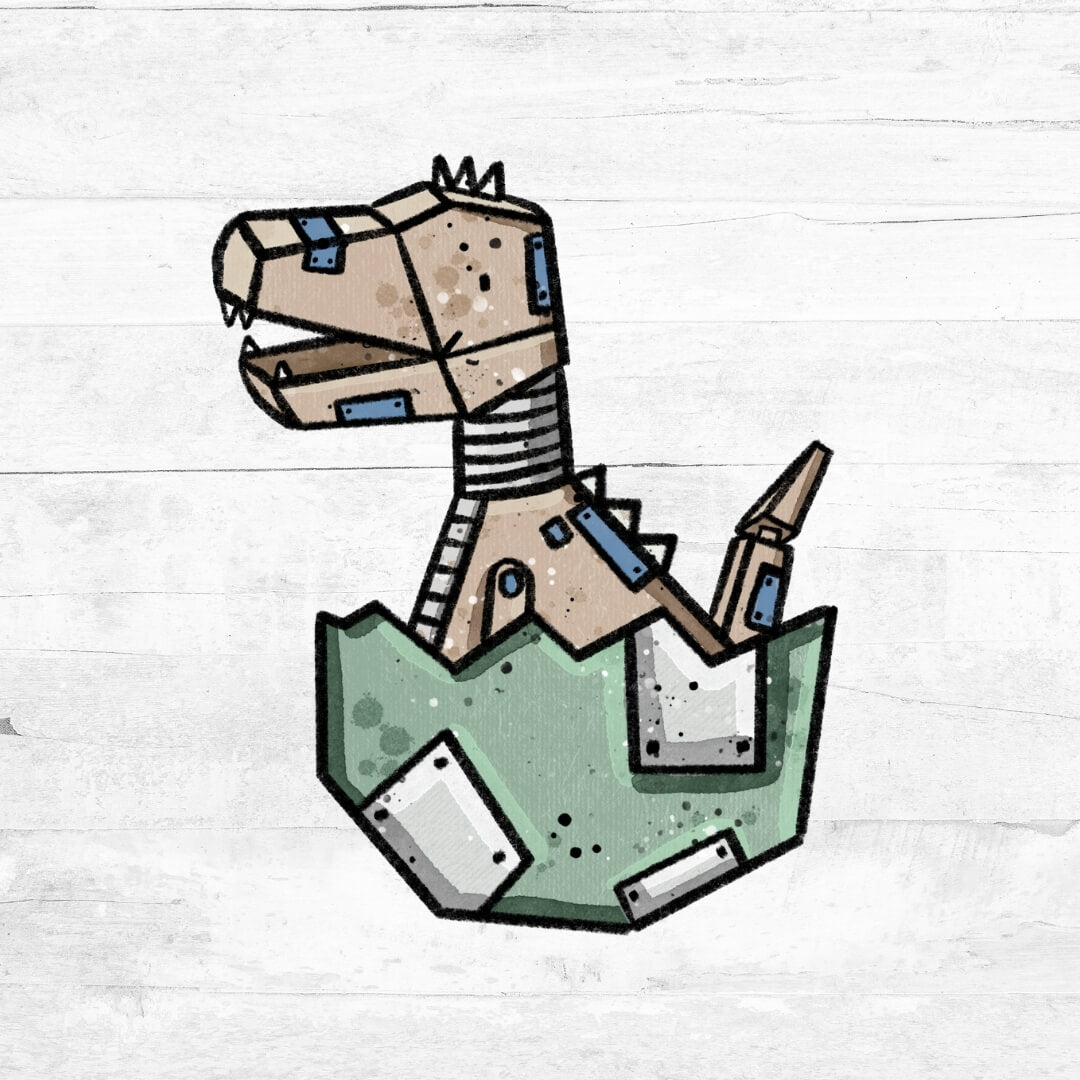 Bügelbild RoboterDinoWorld - DinoBaby