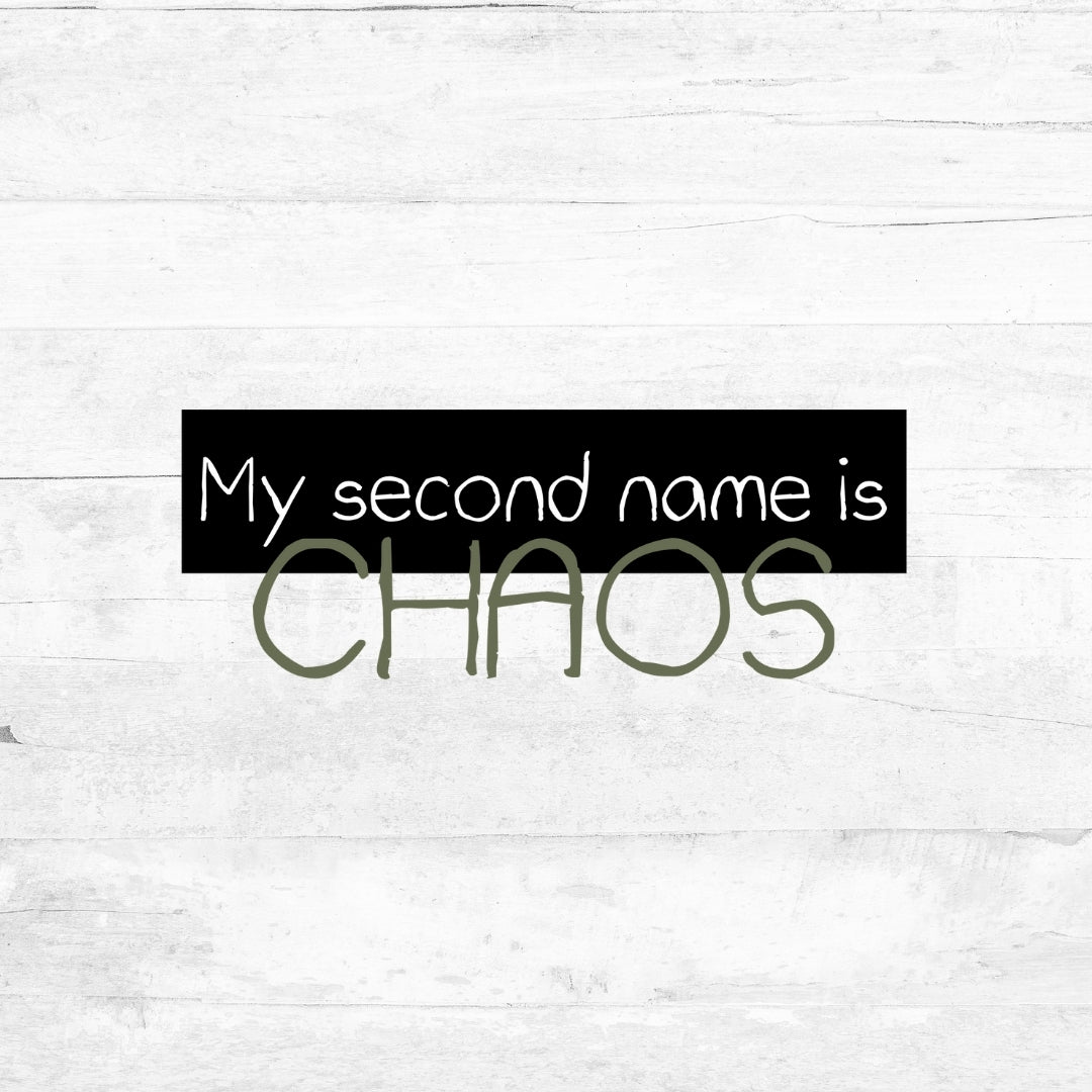 Bügelbild My second name is Chaos - Rainbow