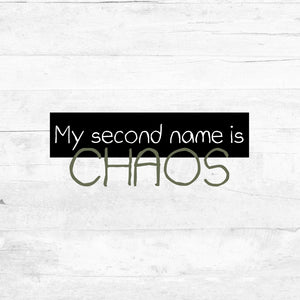 Bügelbild My second name is Chaos - Rainbow