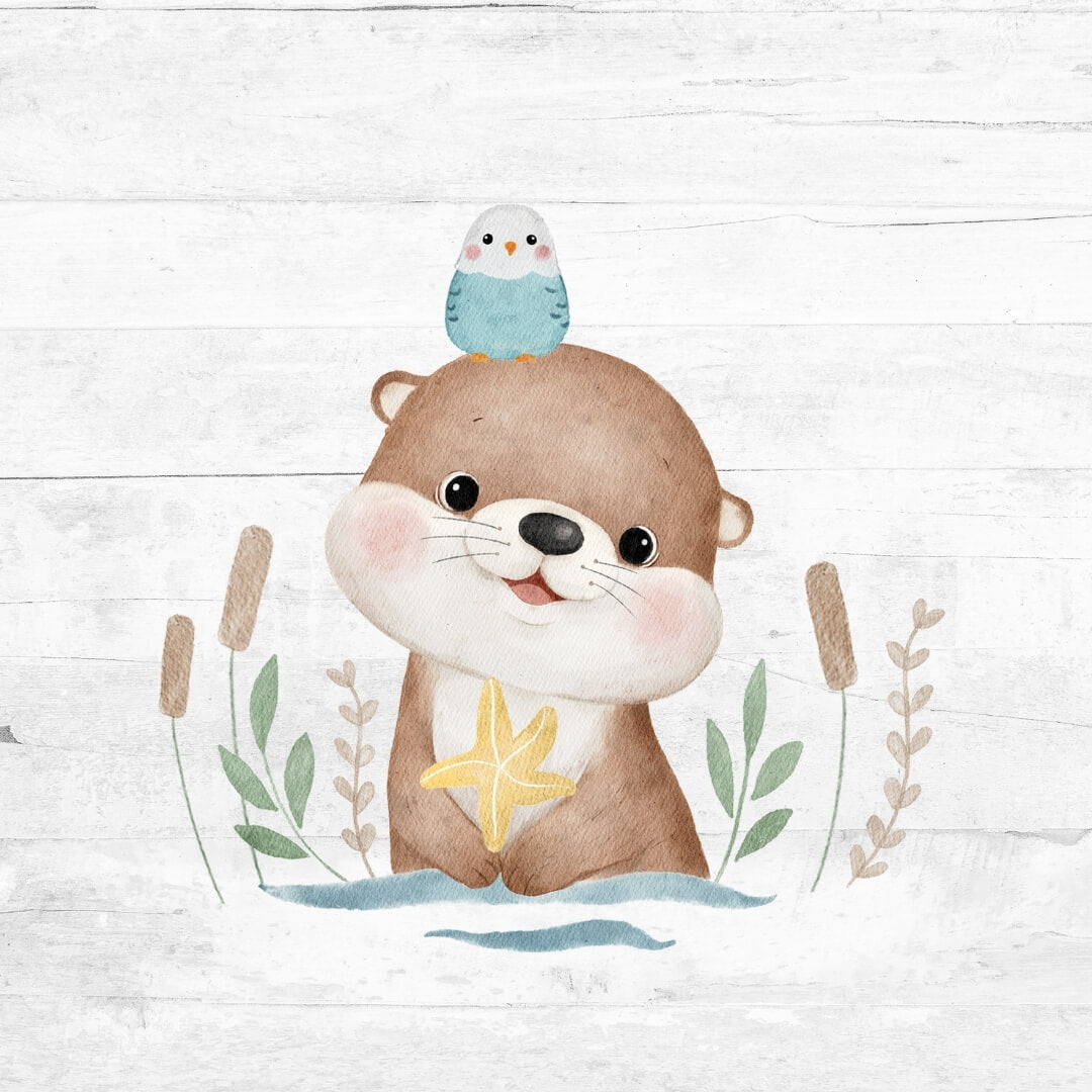 Bügelbild kleiner niedlicher Otter