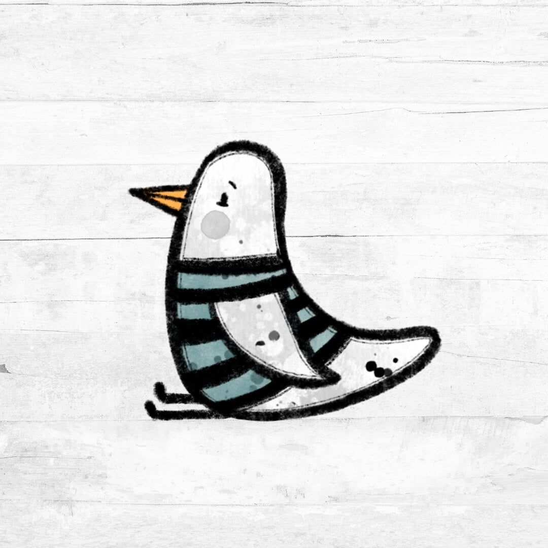 Bügelbild Walfreunde - Möve 1