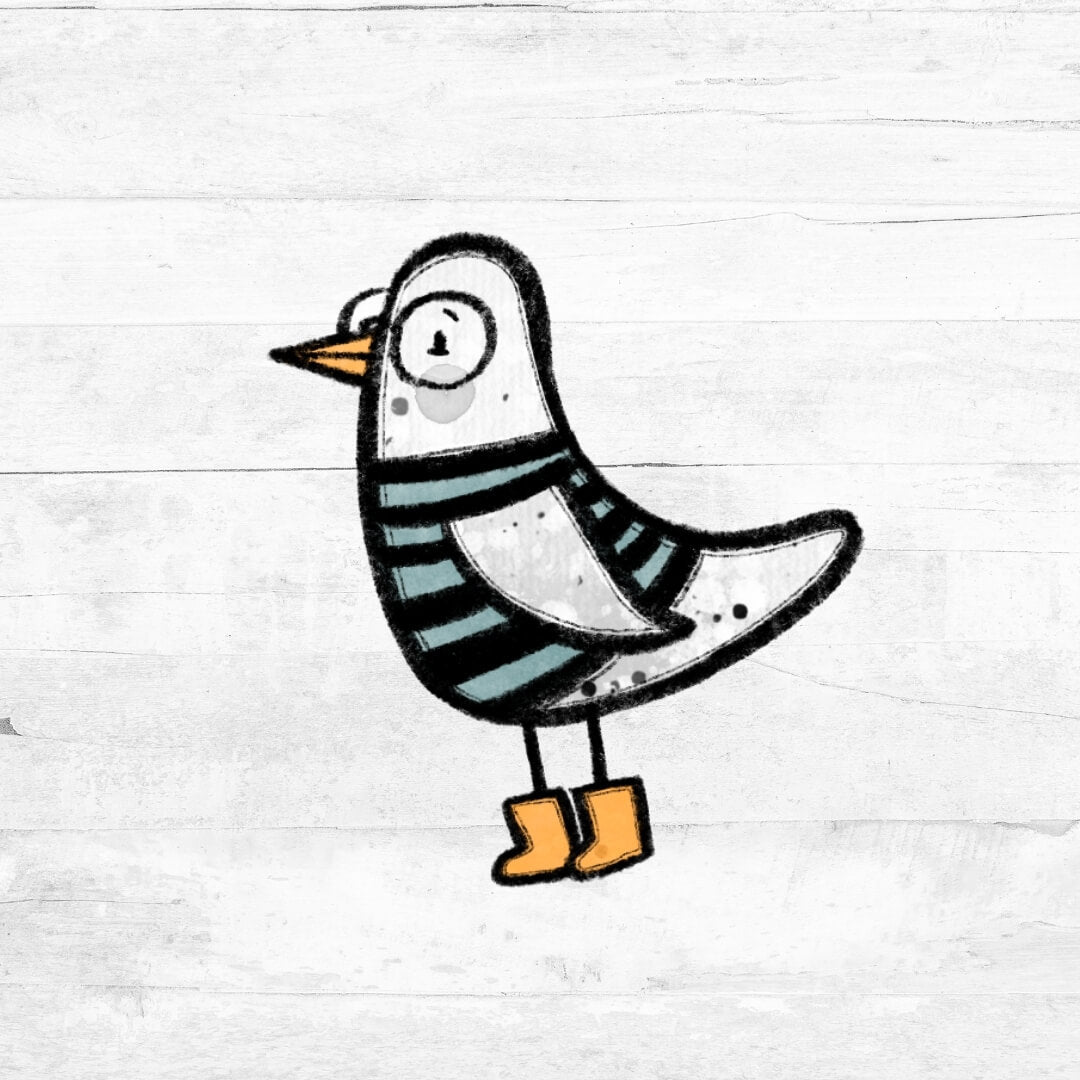 Bügelbild Walfreunde - Möve 2