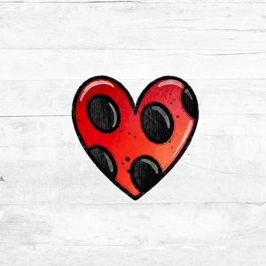 Bügelbild Marienkäferchen Herz