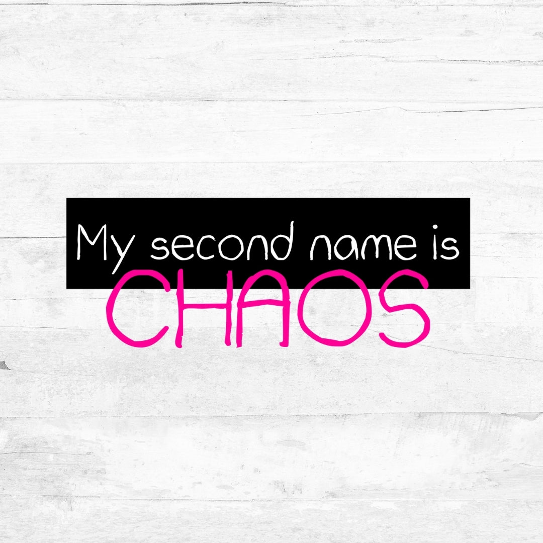 Bügelbild My second name is Chaos - Galexy/Neon