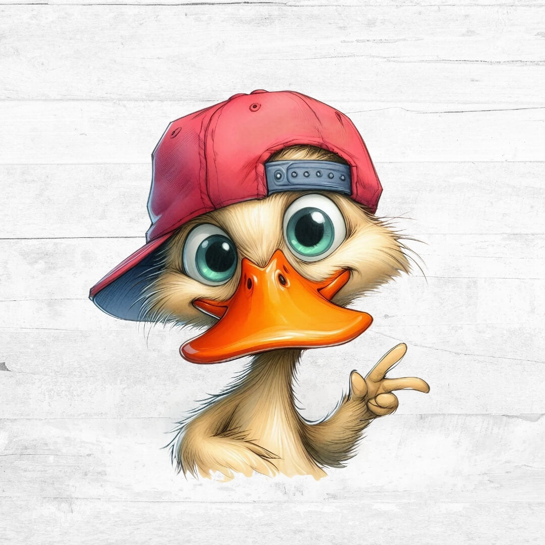 Bügelbild Coole Ente