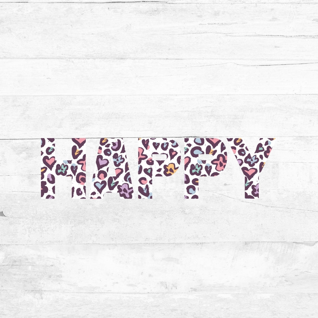 Bügelbild WildeLeos - Schriftzug Happy