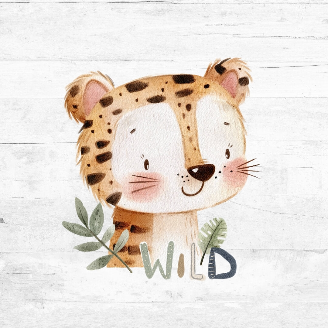 Bügelbild Wildlings - Leo mit Schrift