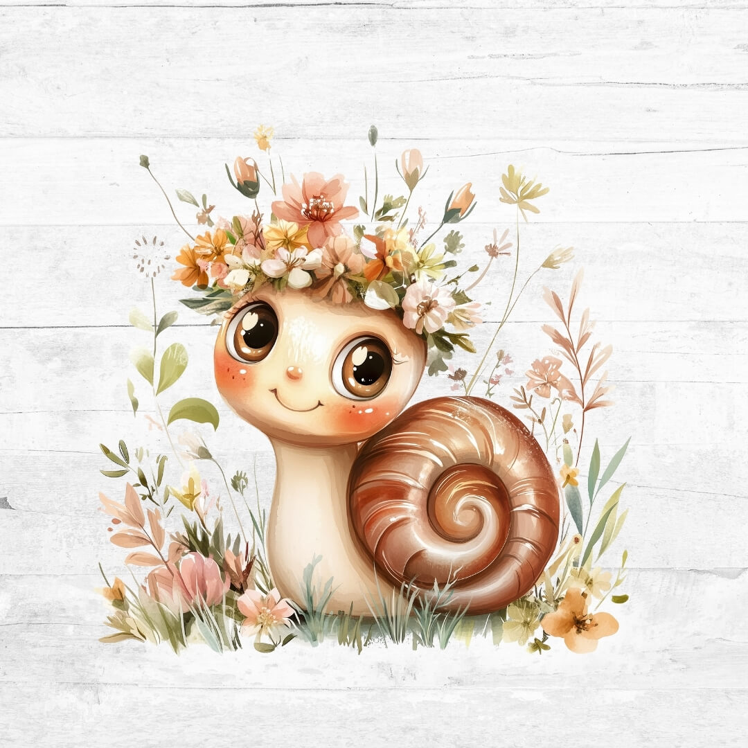 Bügelbild Flower Animals 1 - Schnecke