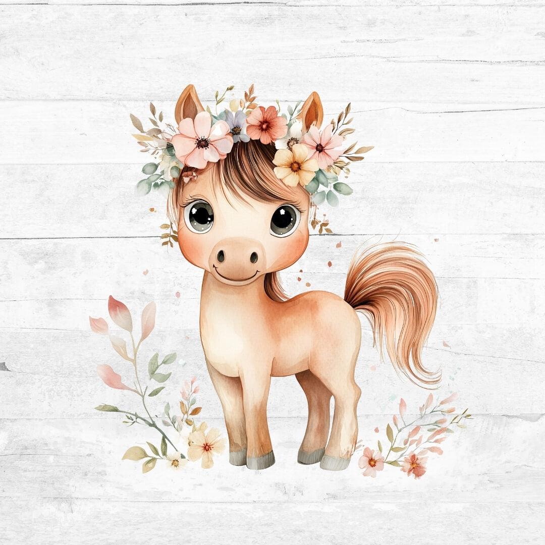 Bügelbild Flower Animals 4 - Pferdchen