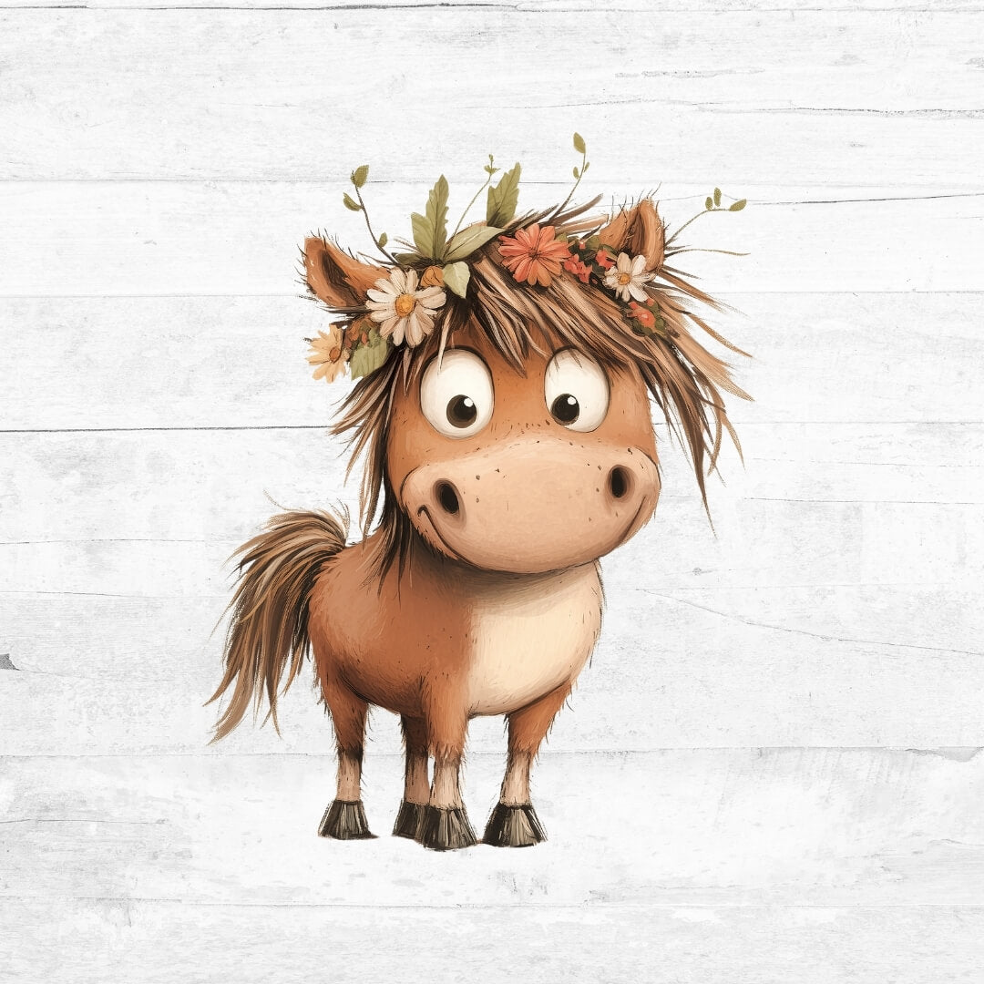 Bügelbild Flower Animals 5 - Pferdchen 2