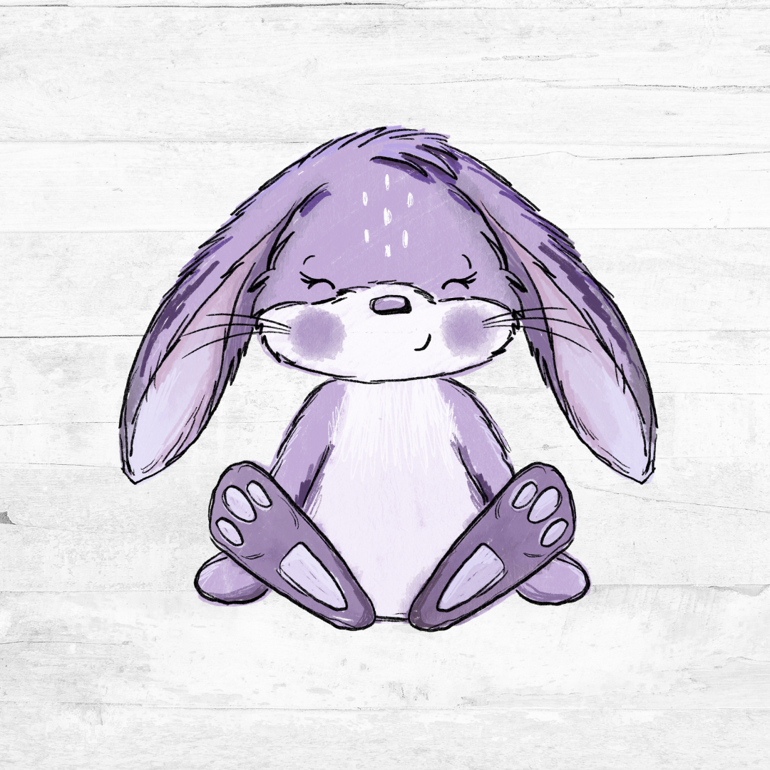 Bügelbild Scratch Hasi lila