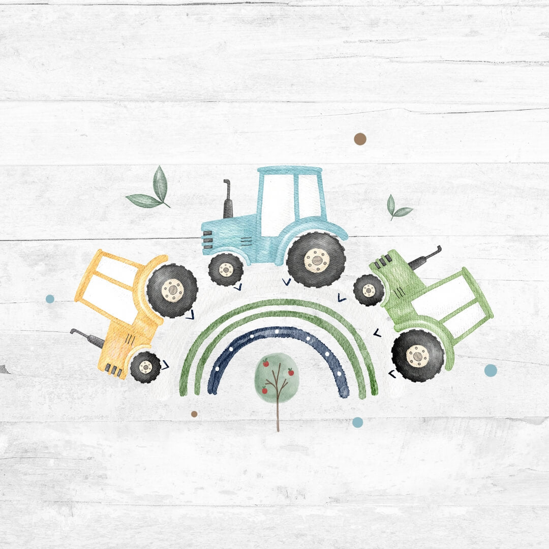 Bügelbild Traktorliebe bunt