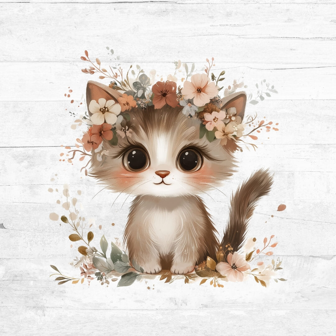 Bügelbild Flower Animals 6 - Katze