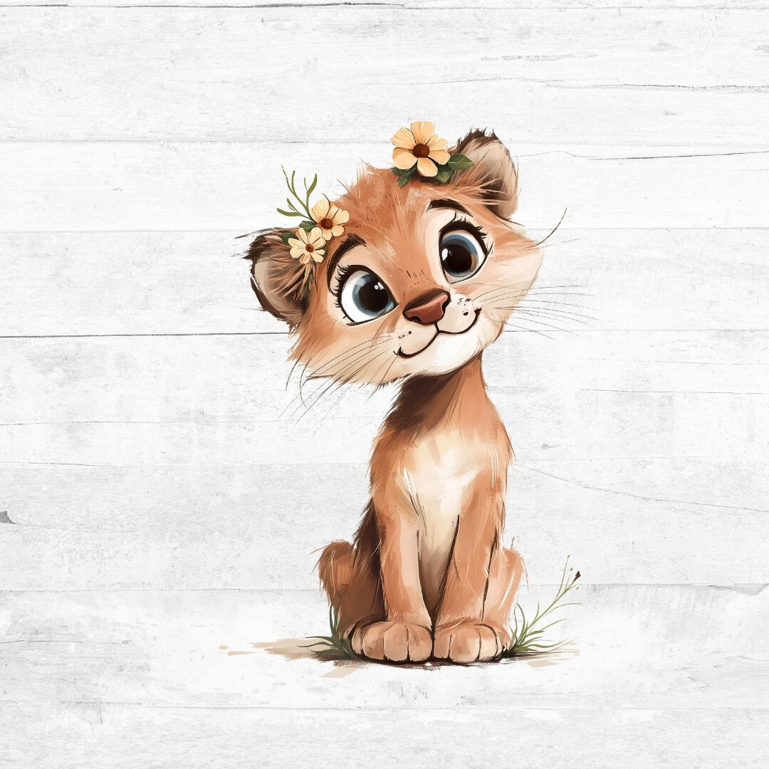 Bügelbild Flower Animals 7 - Löwe