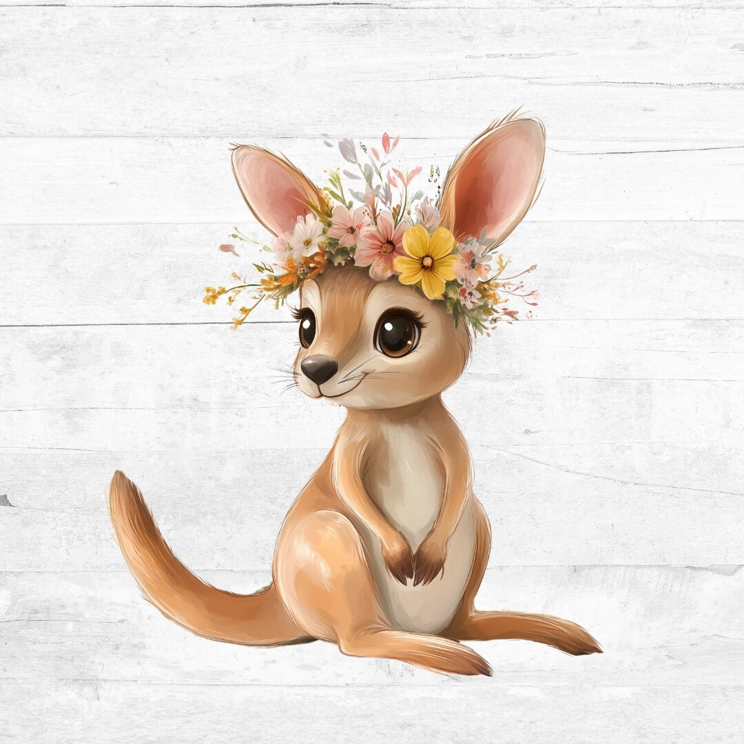 Bügelbild Flower Animals 8 - Känguru 1