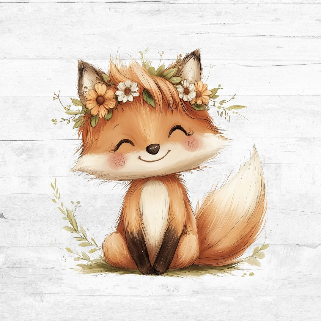 Bügelbild Flower Animals 11 - Fuchs 1